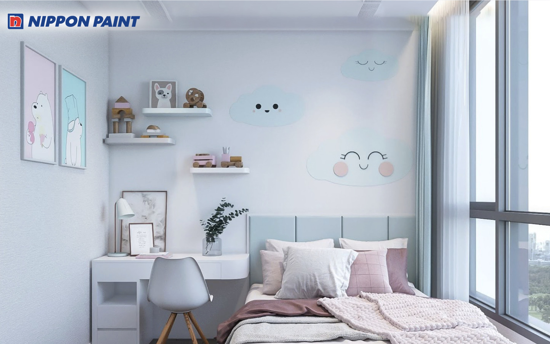 Gam màu mát mắt, mang lại cảm giác yên tĩnh và thư giãn