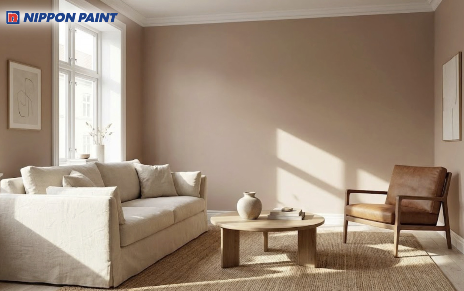 Tông nâu sáng giữ được nét ấm áp, mang lại cảm giác mộc mạc và cân bằng thị giác