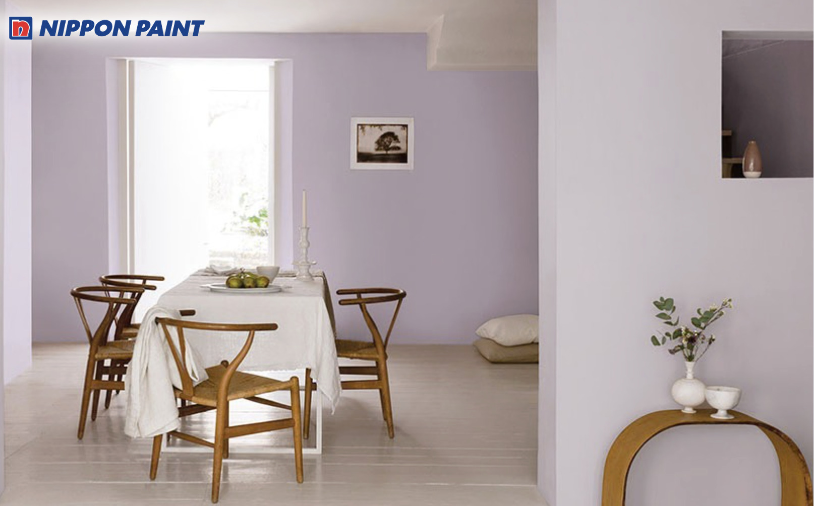 Sắc tím nhẹ nhàng, lãng mạn phù hợp với những không gian cần sự tinh tế và thư giãn