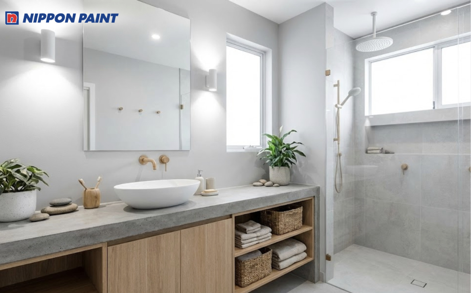 Gam màu trung tính được làm dịu, giữ nét hiện đại nhưng vẫn tạo cảm giác dễ chịu, tối giản