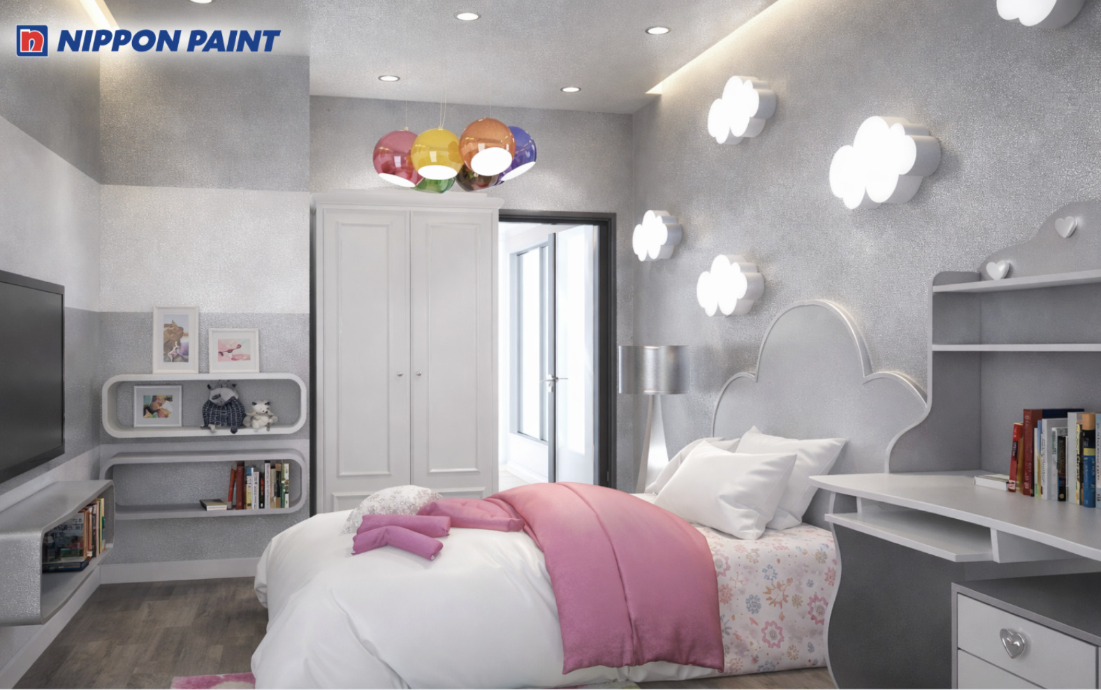 Phòng ngủ tone xám pastel mang lại cảm giác thư giãn và cân bằng cảm xúc sau một ngày dài