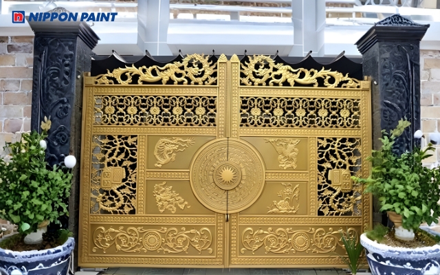 Mẫu 18: Màu vàng tượng trưng cho sự giàu có và phù hợp với gia chủ mệnh Kim