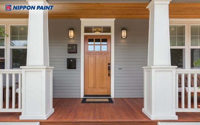 Chọn màu sơn cửa nhà cần đồng bộ với phong cách kiến trúc tổng thể