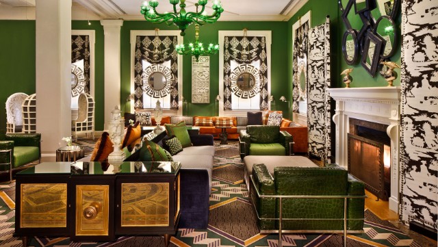 màu sơn khách sạn phong cách cổ điển độc đáo với màu Terrestrial Green