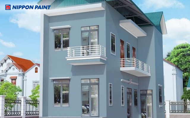 Mẫu 15: Xanh ghi mang cảm giác dễ chịu, thư thái và hài hòa cho ngoại thất