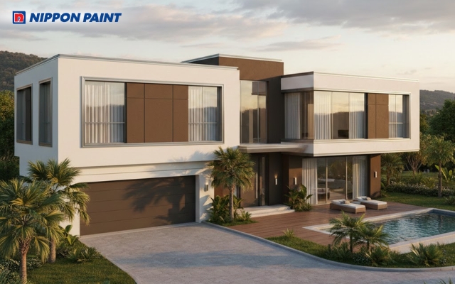 Kết hợp gam trung tính với gam đất tạo vẻ sang trọng, hài hòa