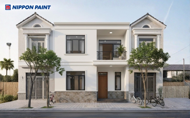 Màu trắng kem chủ đạo tạo độ tương phản nhẹ, vẫn giữ cảm giác hiện đại, sạch sẽ