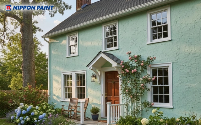 Ngoại thất màu xanh lá chuẩn mệnh Mộc, tăng sinh khí cho ngôi nhà