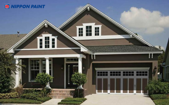 Mẫu 20: Nhà sơn nâu đất thể hiện sự ấm áp và bền vững