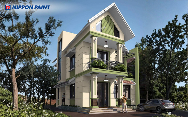 Mẫu 5: Màu xanh lá giúp không gian trở nên tươi mát, gần gũi