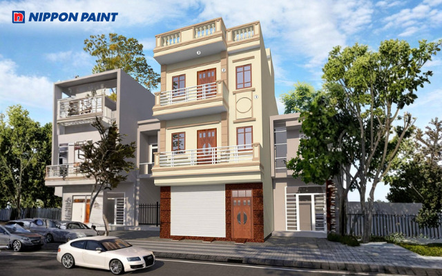 Mẫu 18: Nhà sơn vàng nhạt giúp không gian thêm rạng rỡ