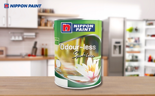 Sơn Odour-less Spot-less của Nippon Paint với tính năng chùi rửa và chống bám bẩn tốt