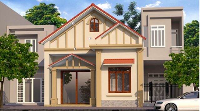 Nhà cấp 4 sơn màu Provincial Tan 37A-3P, Moonrock 37C-3D phù hợp với gia chủ mệnh Thổ.