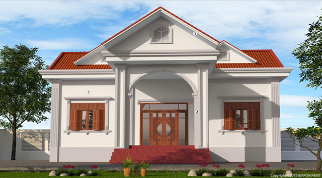 Nhà cấp sơn màu Nippon CV-04 kết hợp với màu Your Shadow 26A-3P, White BS 9102 mang vẻ đẹp nhẹ nhàng, tinh tế.