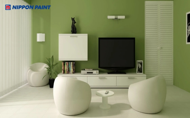 Sơn nhà xanh lá cây rất phù hợp cho gia chủ mệnh Mộc