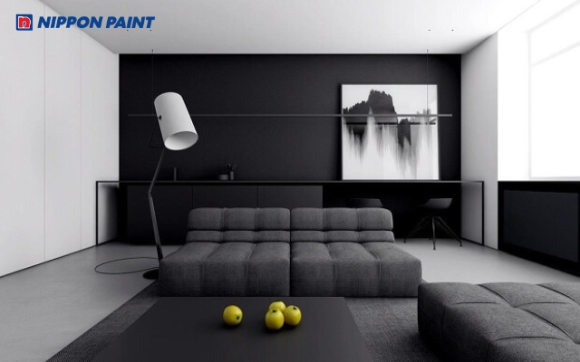 Sơn nhà màu đen theo phong cách tối giản, hiện đại