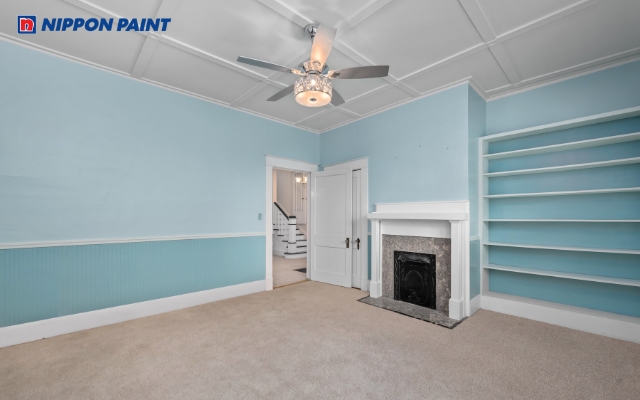 Không gian tươi sáng và trong lành nhờ gam xanh dương mát mắt