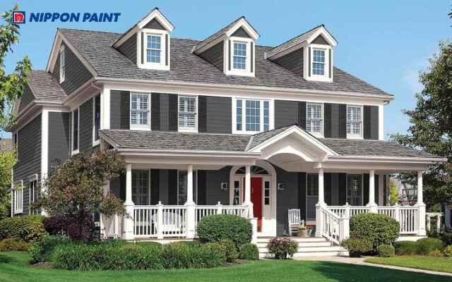 Màu ghi xám mang phong cách hiện đại và dễ phối hợp với cảnh quan