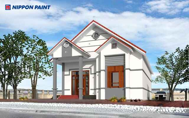 Mẫu 10: Căn nhà cấp 4 ấn tượng với Sugar White, White BS 9102, điểm nhấn Weathered Gray