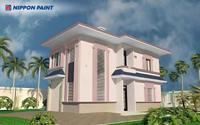 Mẫu 6: Căn nhà giữa vườn xanh, phối Dune Beige và Cinna Swirl tạo vẻ mơ mộng, dịu dàng