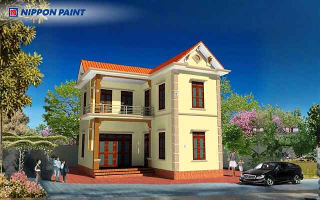 Mẫu 25: Biệt thự tươi rạng với Whisper Gold, Carlsbad Canyon, Cassel Brown nổi bật