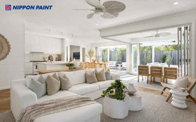 Mẫu 5: Trắng kem mang đến vẻ nhẹ nhàng và hiện đại cho căn phòng