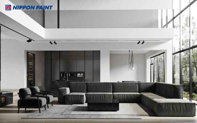 Phối màu tương phản giúp phòng khách dịu mắt và tạo cảm giác dễ chịu tự nhiên