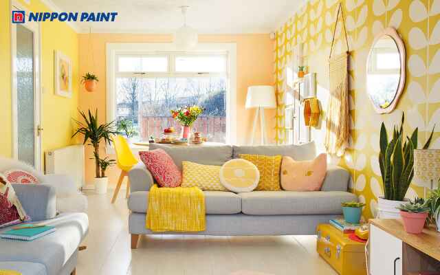 Mẫu 9: Vàng nhạt mang đến không gian sang trọng và đầy năng lượng