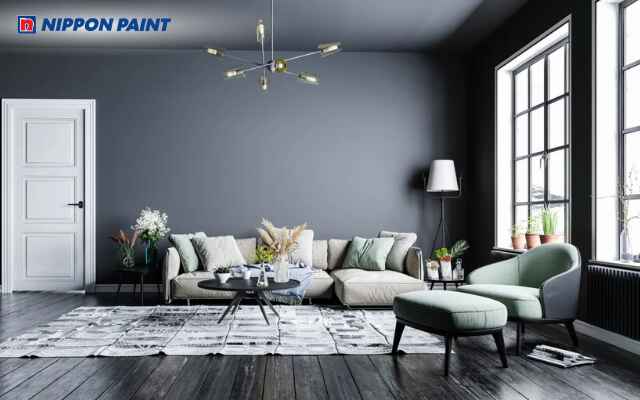 Mẫu 20: Phòng khách tối giản nổi bật với gam xám trung tính