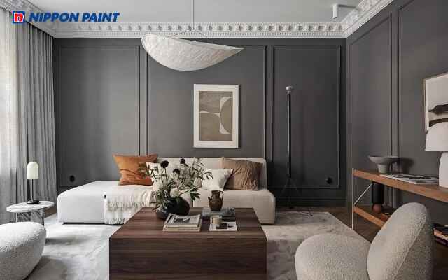 Mẫu 19: Màu xám mang vẻ thanh lịch và hiện đại cho phòng khách