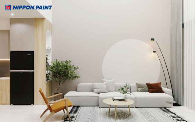 Gam màu đơn sắc giúp phòng khách dịu mắt và tạo cảm giác dễ chịu tự nhiên