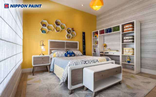 Phòng ngủ bé trai với màu vàng mang đến năng lượng tích cực và không gian rực rỡ