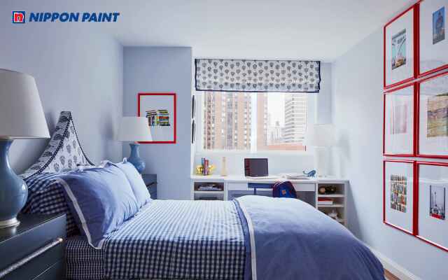 Phòng ngủ xanh da trời lý tưởng cho bé trai yêu thích không gian yên tĩnh và nhẹ nhàng