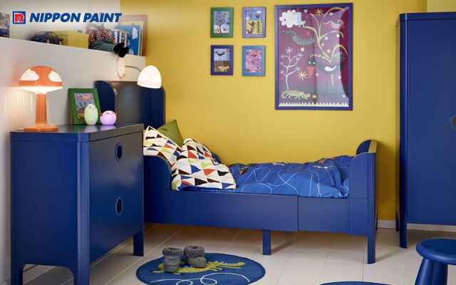 Màu vàng kích thích trí tưởng tượng và sáng tạo, phù hợp với bé trai năng động