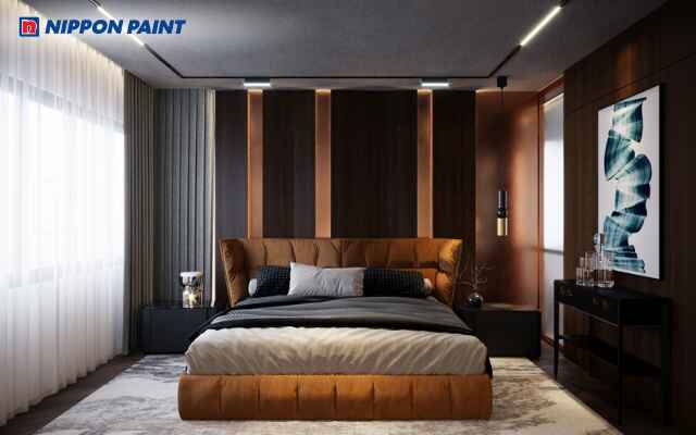 Cân chỉnh màu sơn phòng ngủ hợp với ánh sáng trong nhà sẽ tạo nên cảm giác thông thoáng