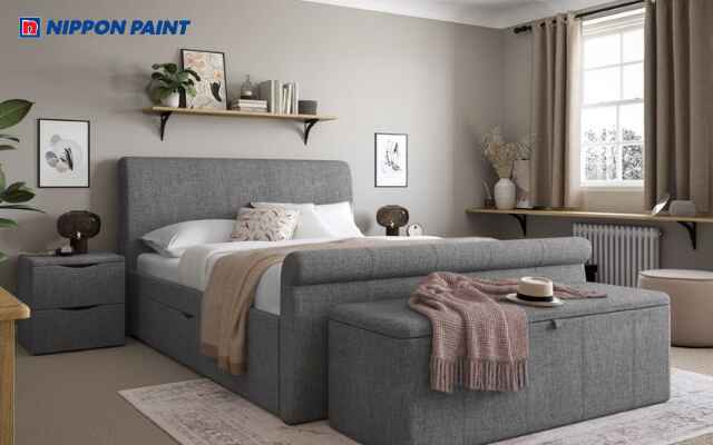 Mẫu 20: Gam xám nhẹ nhàng mang đến không gian phòng ngủ thư giãn, sang trọng và tối giản