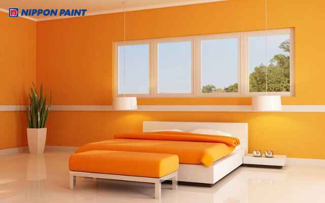 Mẫu 18: Gam cam pastel nhẹ nhàng giúp phòng ngủ trẻ trung, hiện đại và dễ chịu cho mắt