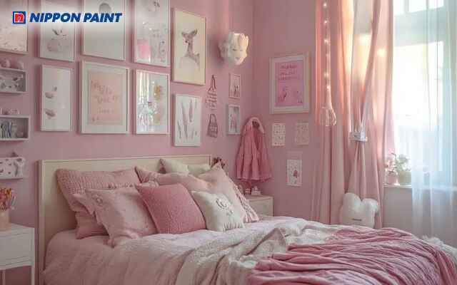 Hồng pastel giúp phòng bé gái trở nên đáng yêu và nhẹ nhàng