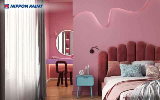 Mẫu thiết kế phòng ngủ hồng tím cho cô gái yêu thích không gian độc đáo, cá tính