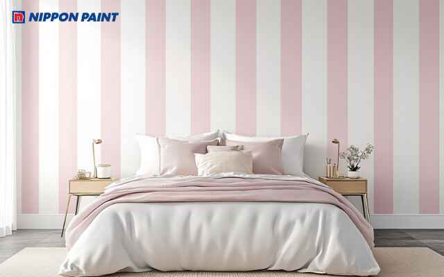 Phòng ngủ phối hồng và trắng trang trí tinh tế, phù hợp không gian nhỏ nhưng sang trọng