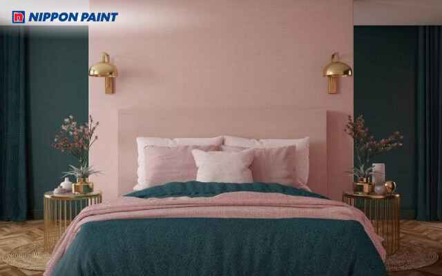 Mẫu thiết kế phòng ngủ hồng đất kết hợp ánh sáng tự nhiên và nội thất tối giản đẹp mắt