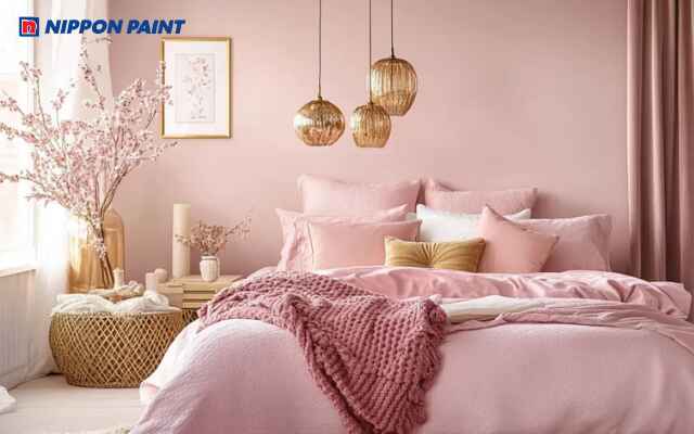 Mẫu thiết kế phòng ngủ tone pastel nhẹ nhàng tạo cảm giác rộng rãi và tinh tế cho căn phòng