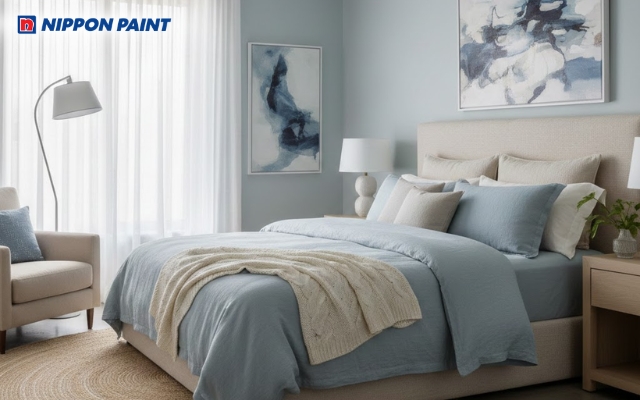 Phòng ngủ tối giản, gam màu dịu mắt, mang lại cảm giác thư giãn nhẹ nhàng