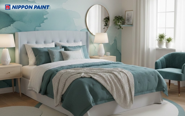 Bảng màu thanh thoát, mang hơi thở thiên nhiên vào từng góc nhỏ phòng ngủ mệnh Mộc