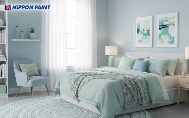 Phòng ngủ sáng sủa, nhẹ nhàng, lý tưởng cho không gian nghỉ ngơi thư giãn