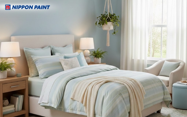 Sự phối hợp hài hòa, tạo nên phòng ngủ tối giản nhưng vẫn đầy sức sống