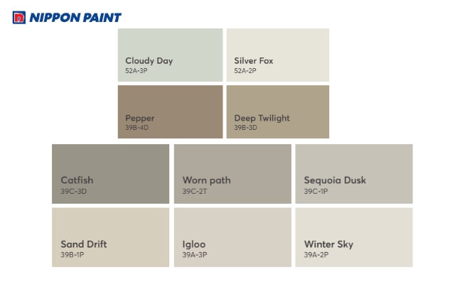 Bảng màu sơn xám ấm Vintage