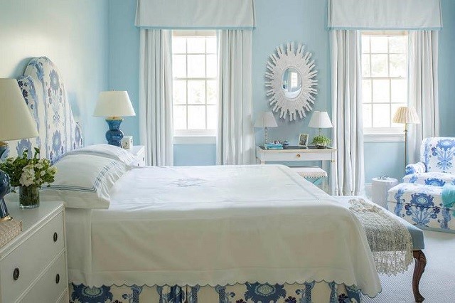 sơn phòng ngủ vợ chồng màu xanh dương nhạt
