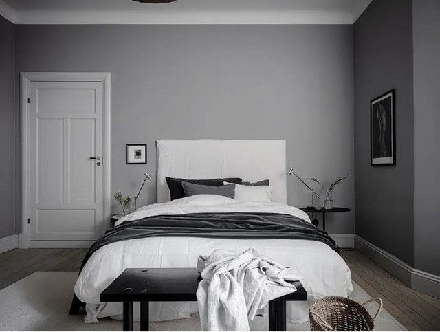 Màu xám sơn phòng ngủ vợ chồng