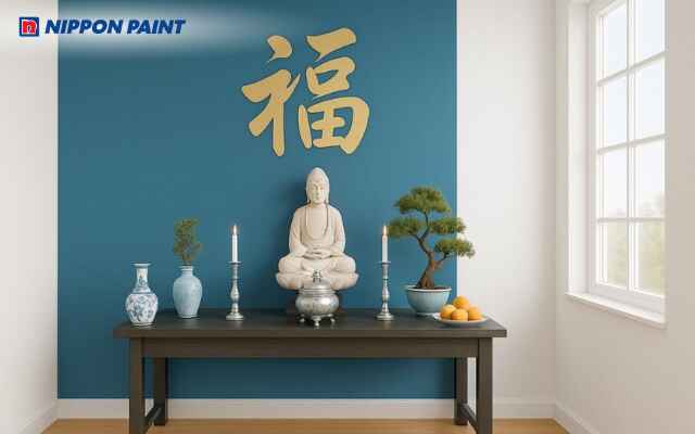 Xanh dương giúp phòng thờ mệnh Thủy thanh thoát và tĩnh lặng